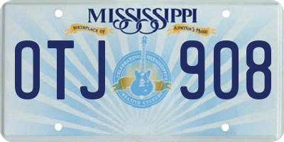 MS license plate OTJ908