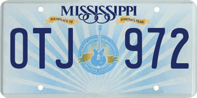 MS license plate OTJ972