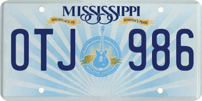 MS license plate OTJ986