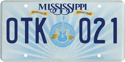 MS license plate OTK021