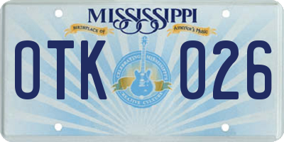 MS license plate OTK026