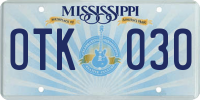 MS license plate OTK030