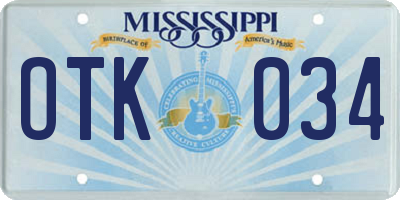 MS license plate OTK034