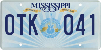MS license plate OTK041