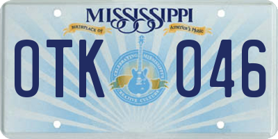 MS license plate OTK046