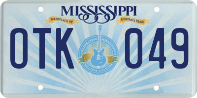 MS license plate OTK049