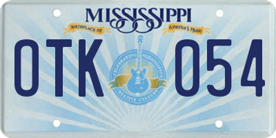 MS license plate OTK054