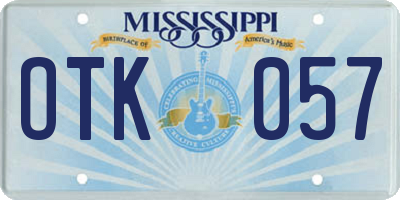 MS license plate OTK057