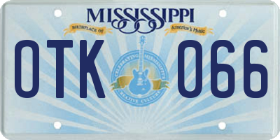 MS license plate OTK066