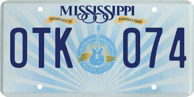 MS license plate OTK074