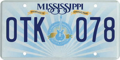 MS license plate OTK078