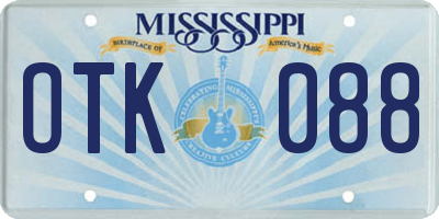 MS license plate OTK088