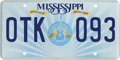 MS license plate OTK093
