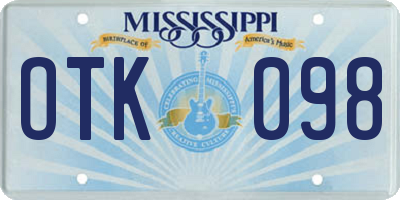 MS license plate OTK098