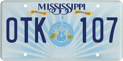 MS license plate OTK107