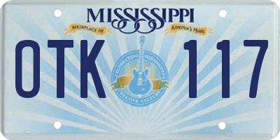MS license plate OTK117