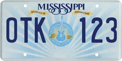 MS license plate OTK123