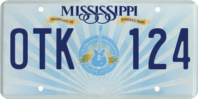MS license plate OTK124