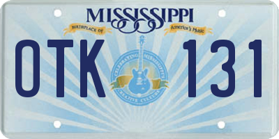 MS license plate OTK131