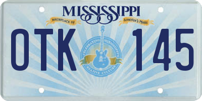 MS license plate OTK145
