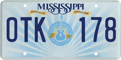 MS license plate OTK178