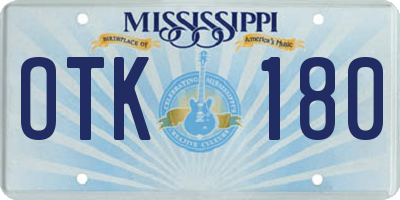 MS license plate OTK180