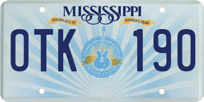 MS license plate OTK190
