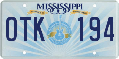 MS license plate OTK194