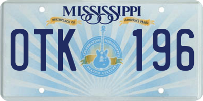 MS license plate OTK196
