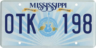 MS license plate OTK198