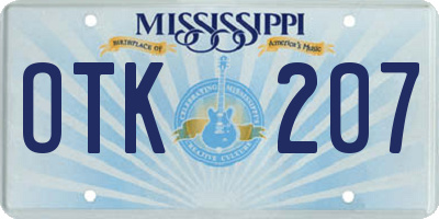MS license plate OTK207