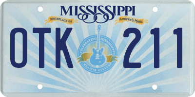 MS license plate OTK211