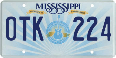MS license plate OTK224