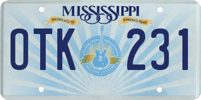 MS license plate OTK231