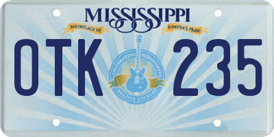 MS license plate OTK235