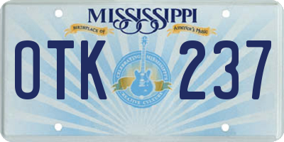MS license plate OTK237