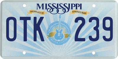 MS license plate OTK239