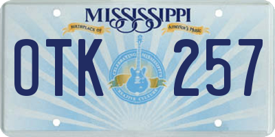 MS license plate OTK257