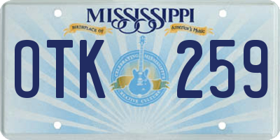 MS license plate OTK259