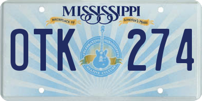 MS license plate OTK274