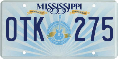 MS license plate OTK275