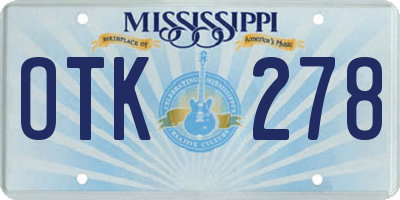 MS license plate OTK278