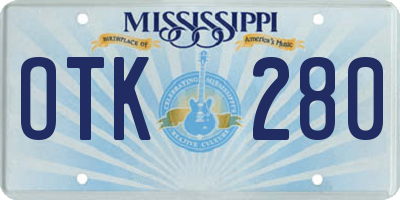MS license plate OTK280