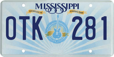MS license plate OTK281