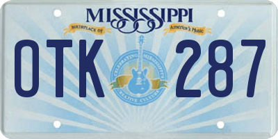 MS license plate OTK287