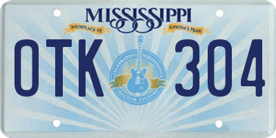 MS license plate OTK304