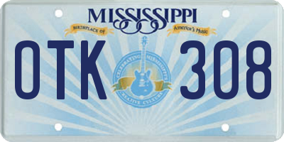 MS license plate OTK308
