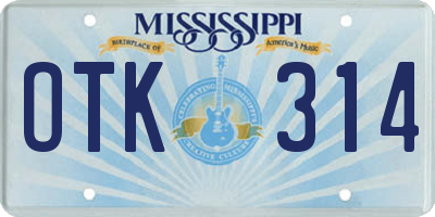 MS license plate OTK314