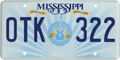 MS license plate OTK322