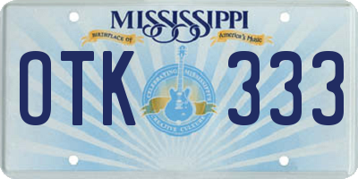 MS license plate OTK333